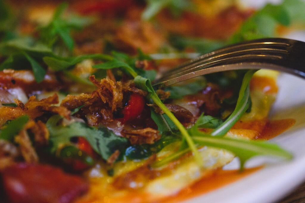 Close up of winter dish at an east midlands restaurant