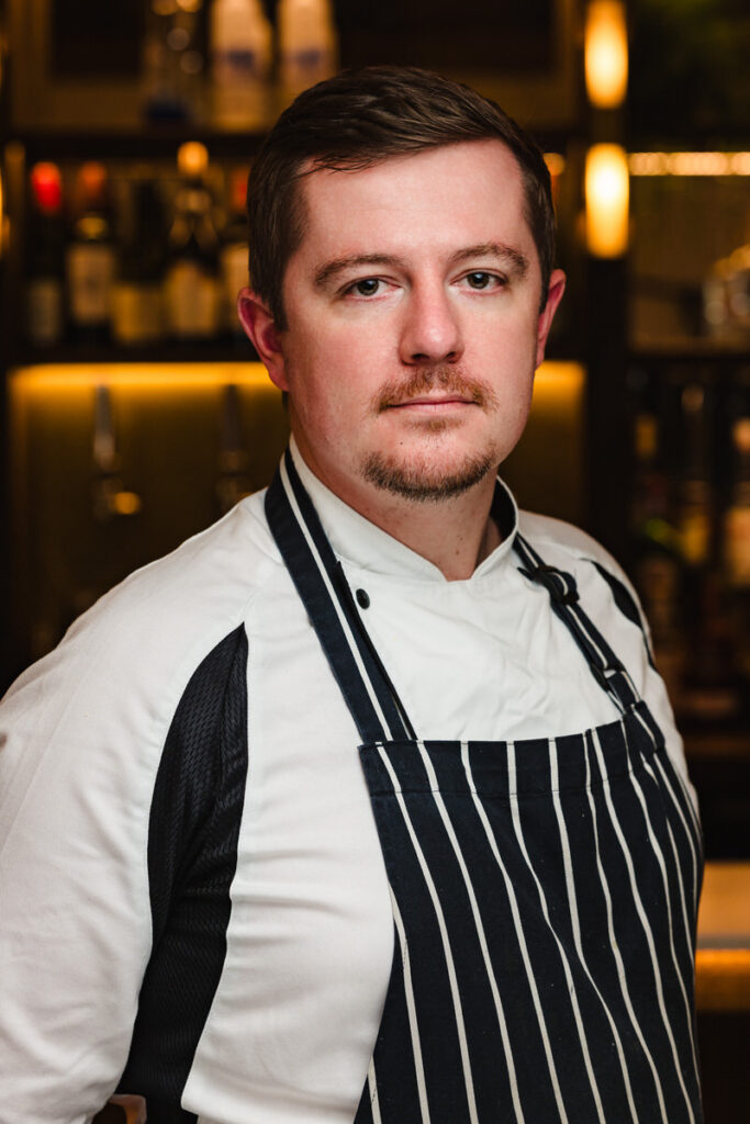 Editorial style portrait of a creative chef at a luxury Rutland venue
