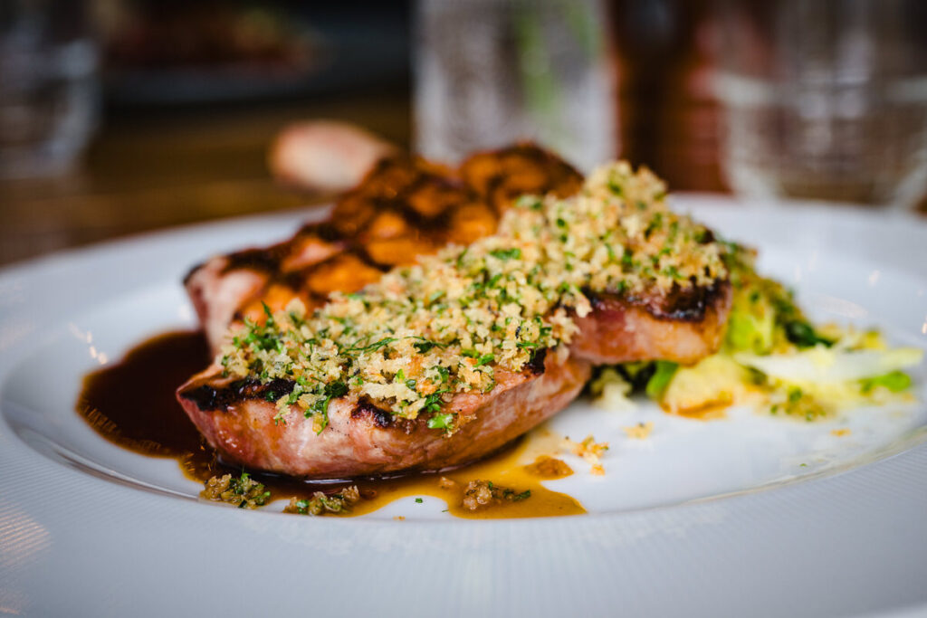 food photography for a boutique hotel menu in the East Midlands featuring locally sourced ingredients.